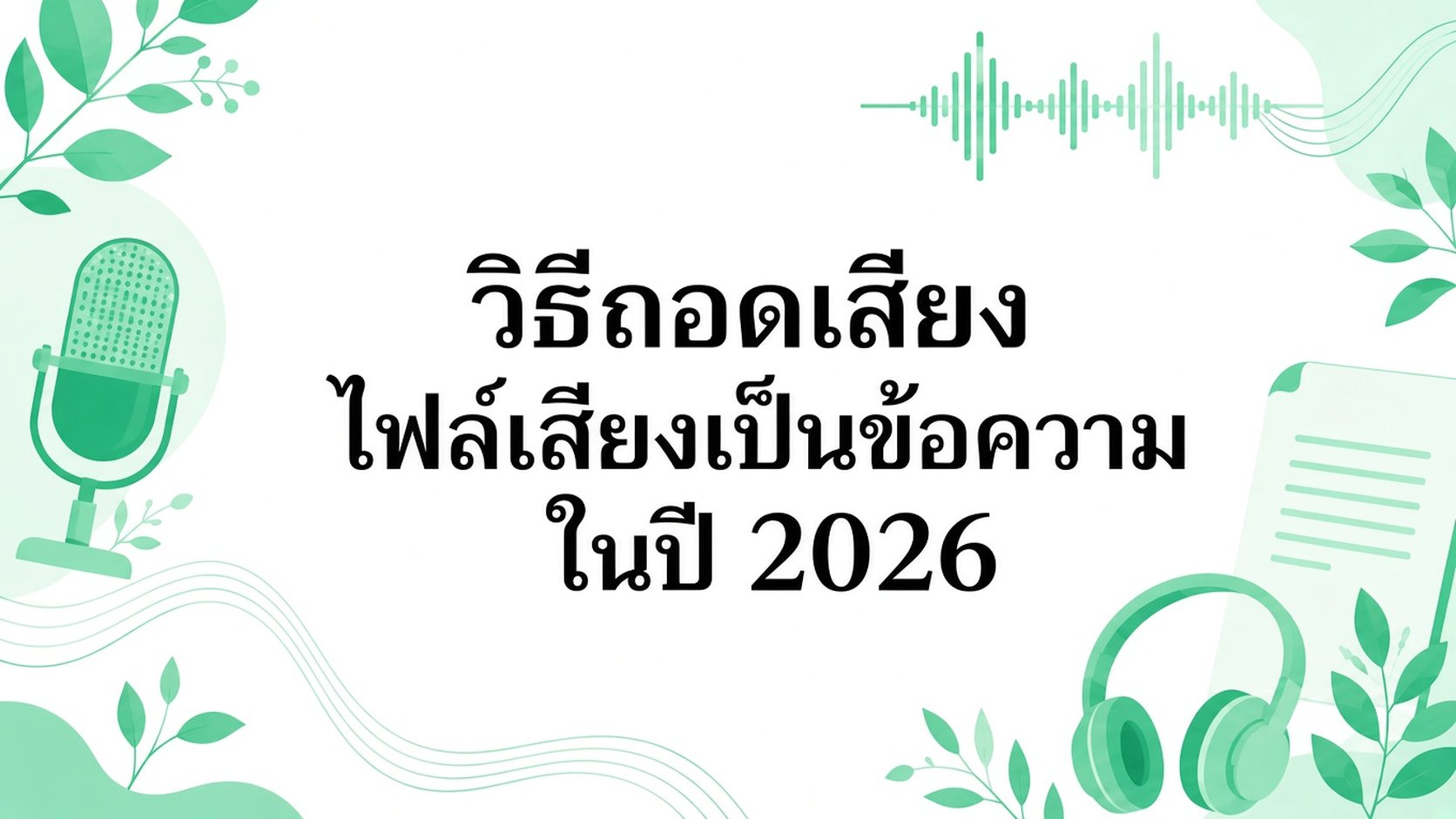 วิธีถอดเสียงเป็นข้อความจากไฟล์เสียงในปี 2026