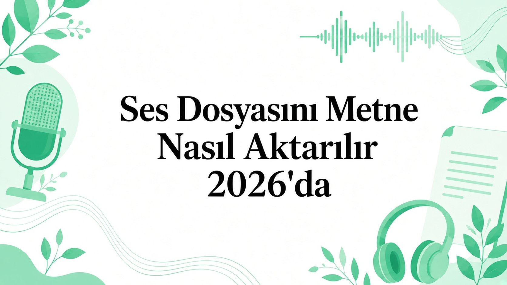 Sesi yazıya çevirme: ses dosyaları için 2026 rehberi