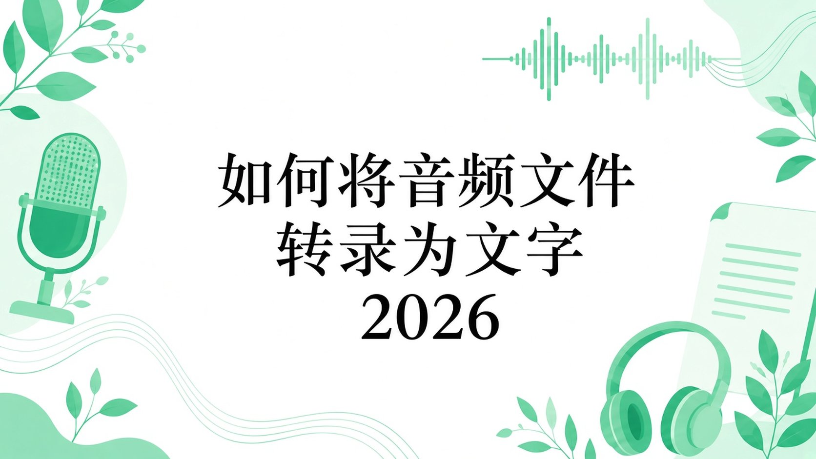 如何在 2026 年将音频文件转录为文本