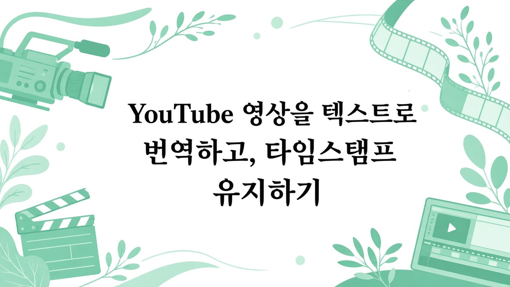 유튜브 자막 추출로 영상 텍스트 번역, 타임스탬프 유지