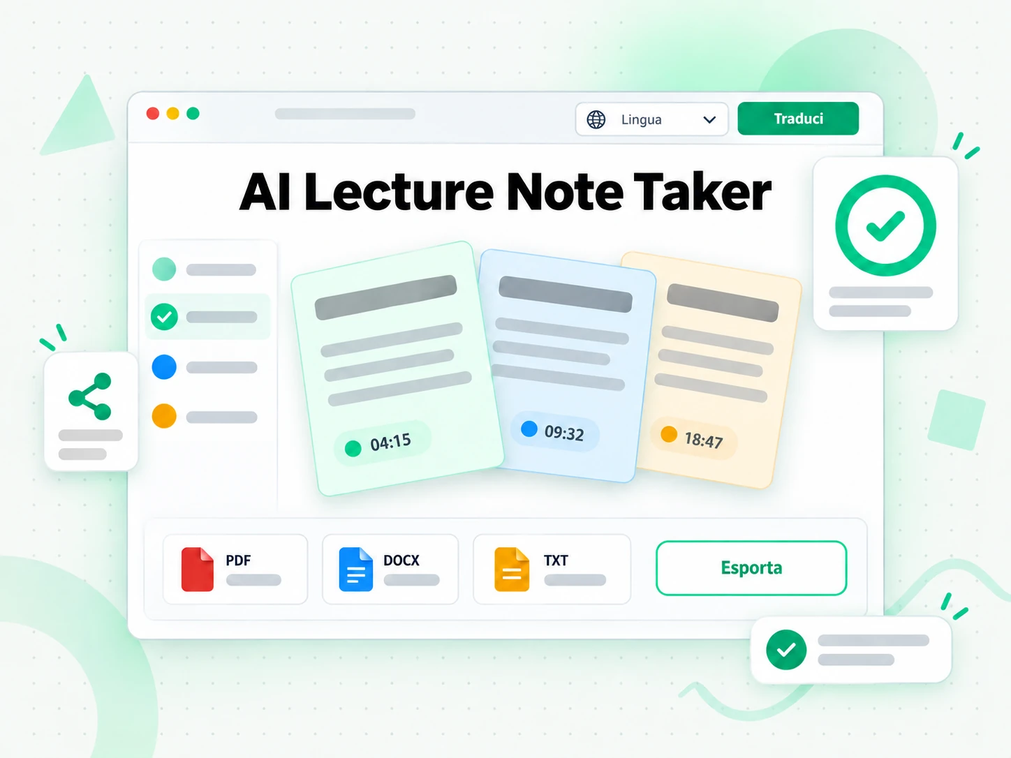 AI Lecture Note Taker: traduzione degli appunti di lezione in un'altra lingua