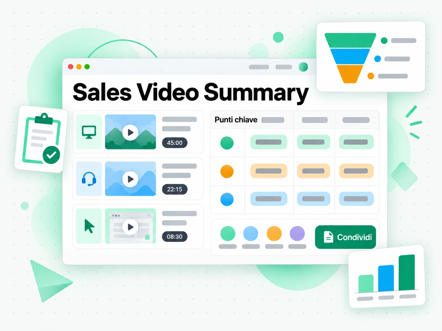 Sales Video Summary: riepiloghi video usati per l'abilitazione alle vendite