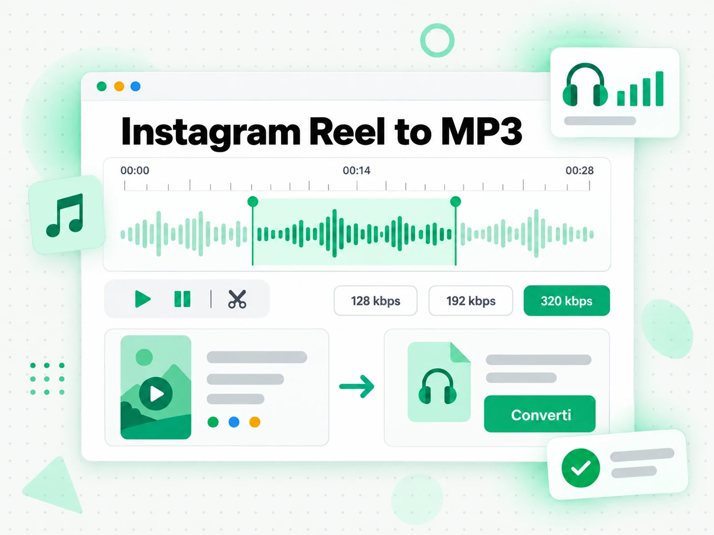 Instagram Reel to MP3: audio di un reel instagram estratto in formato mp3