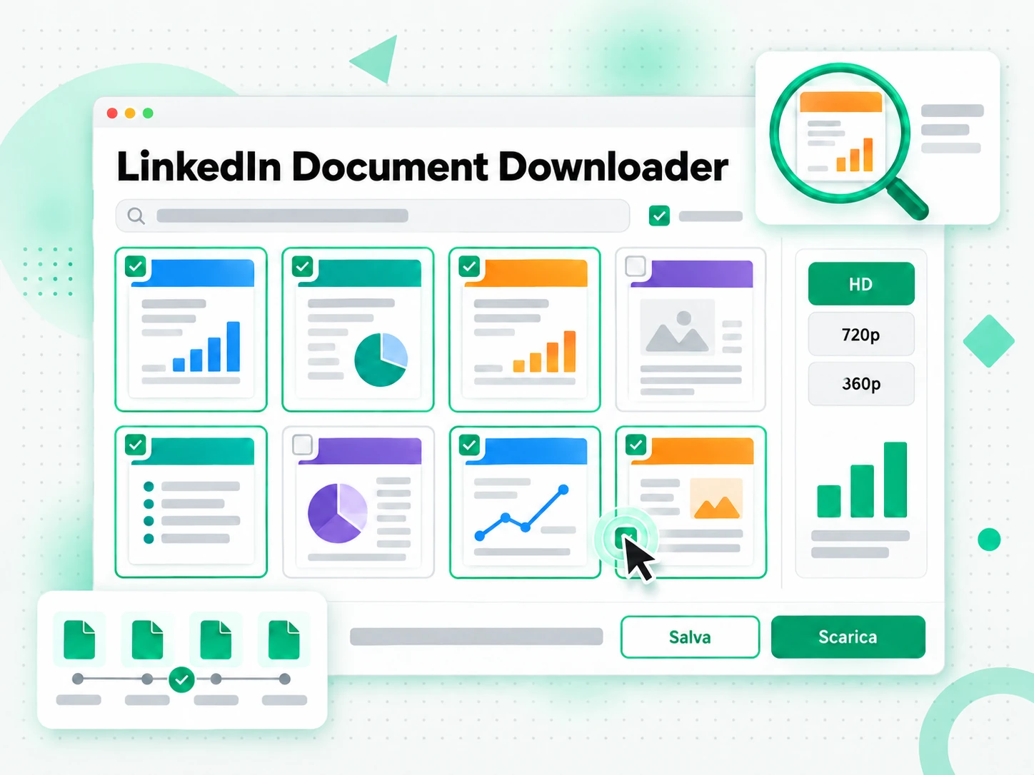 LinkedIn Document Downloader: documenti di un post linkedin scaricati in anteprima