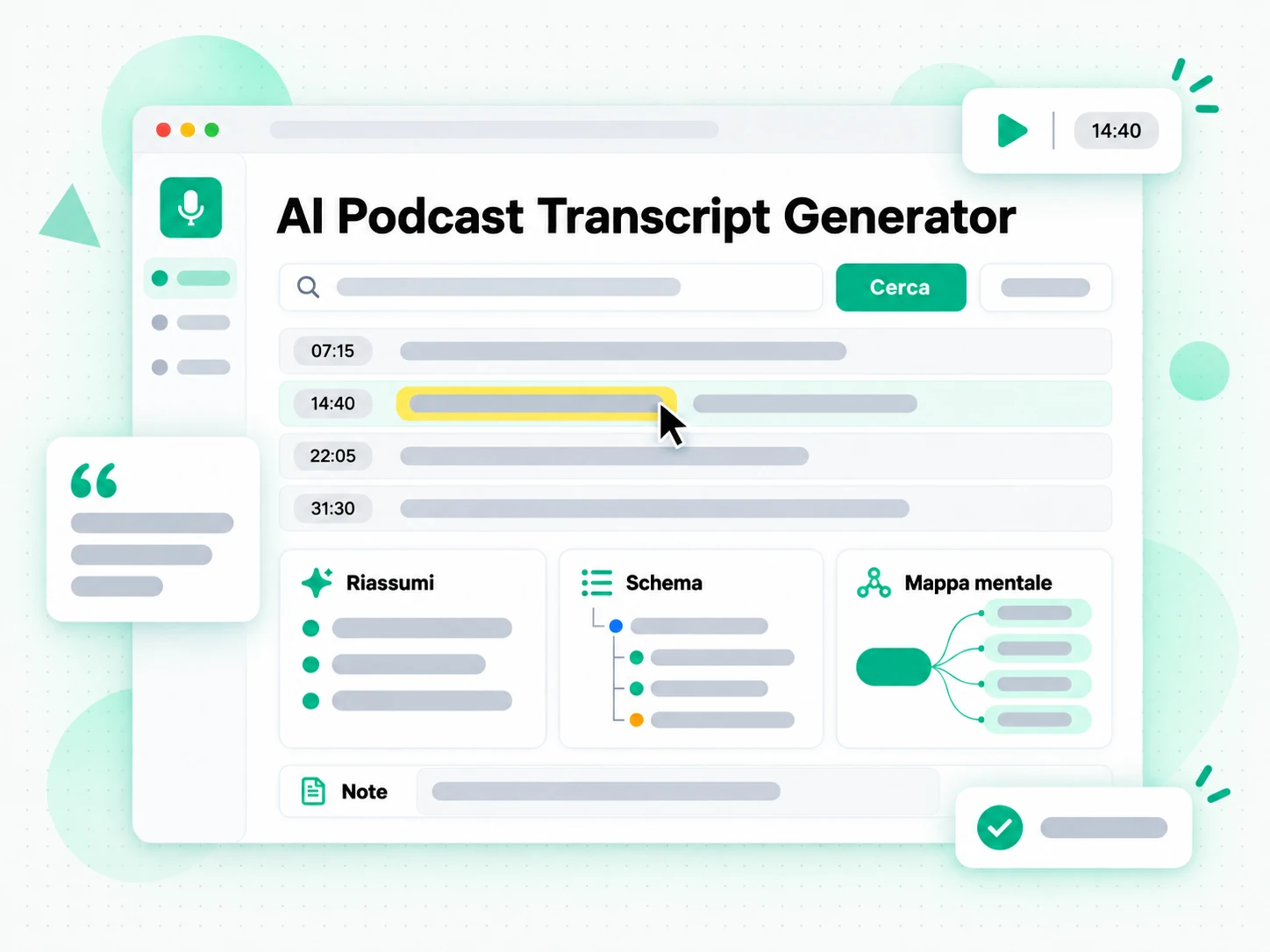 AI Podcast Transcript Generator: trascrizione di un podcast generata con l'ia