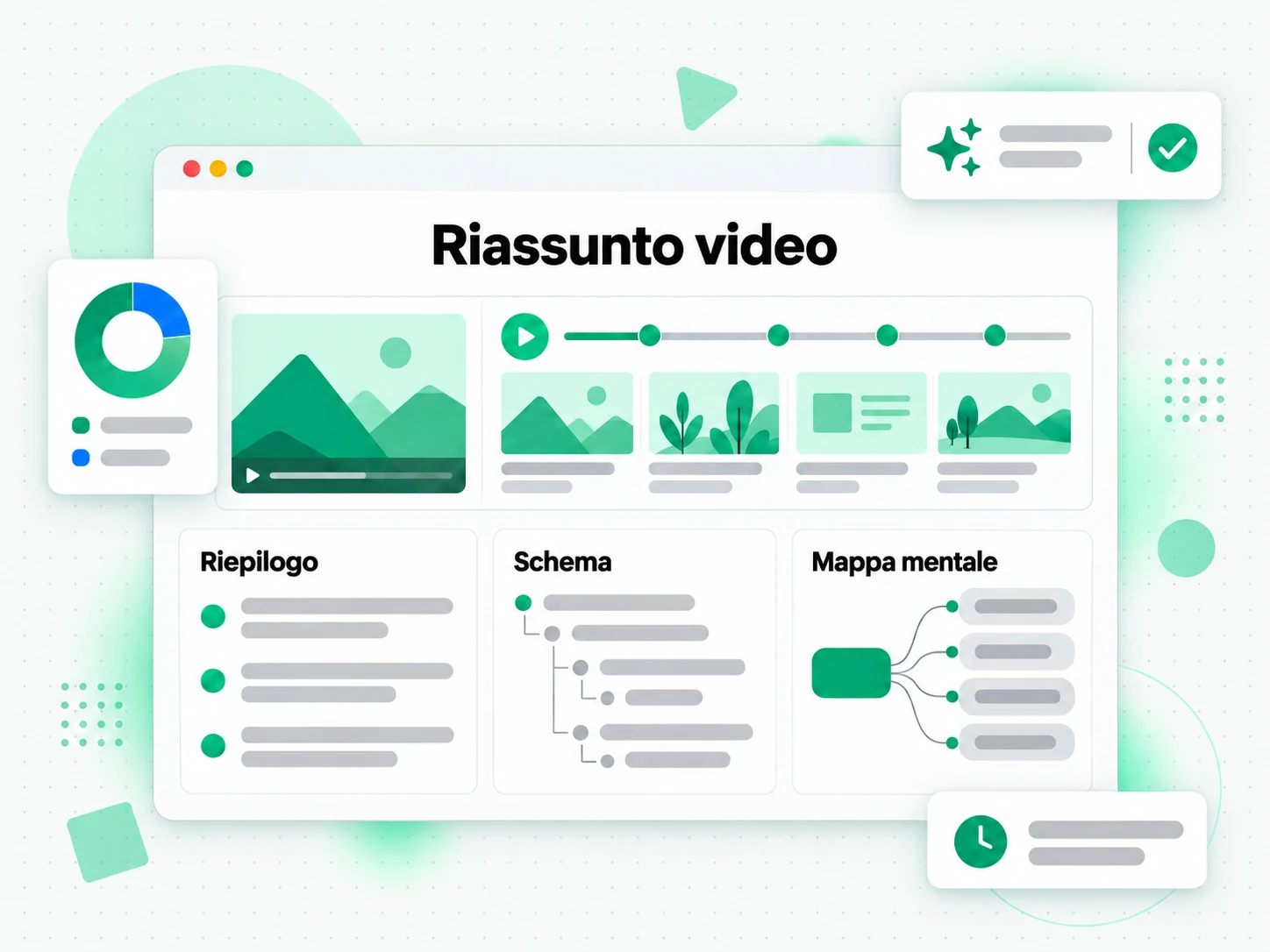 Riassunto video: riassunto, schema e mappa mentale dalla trascrizione di un video