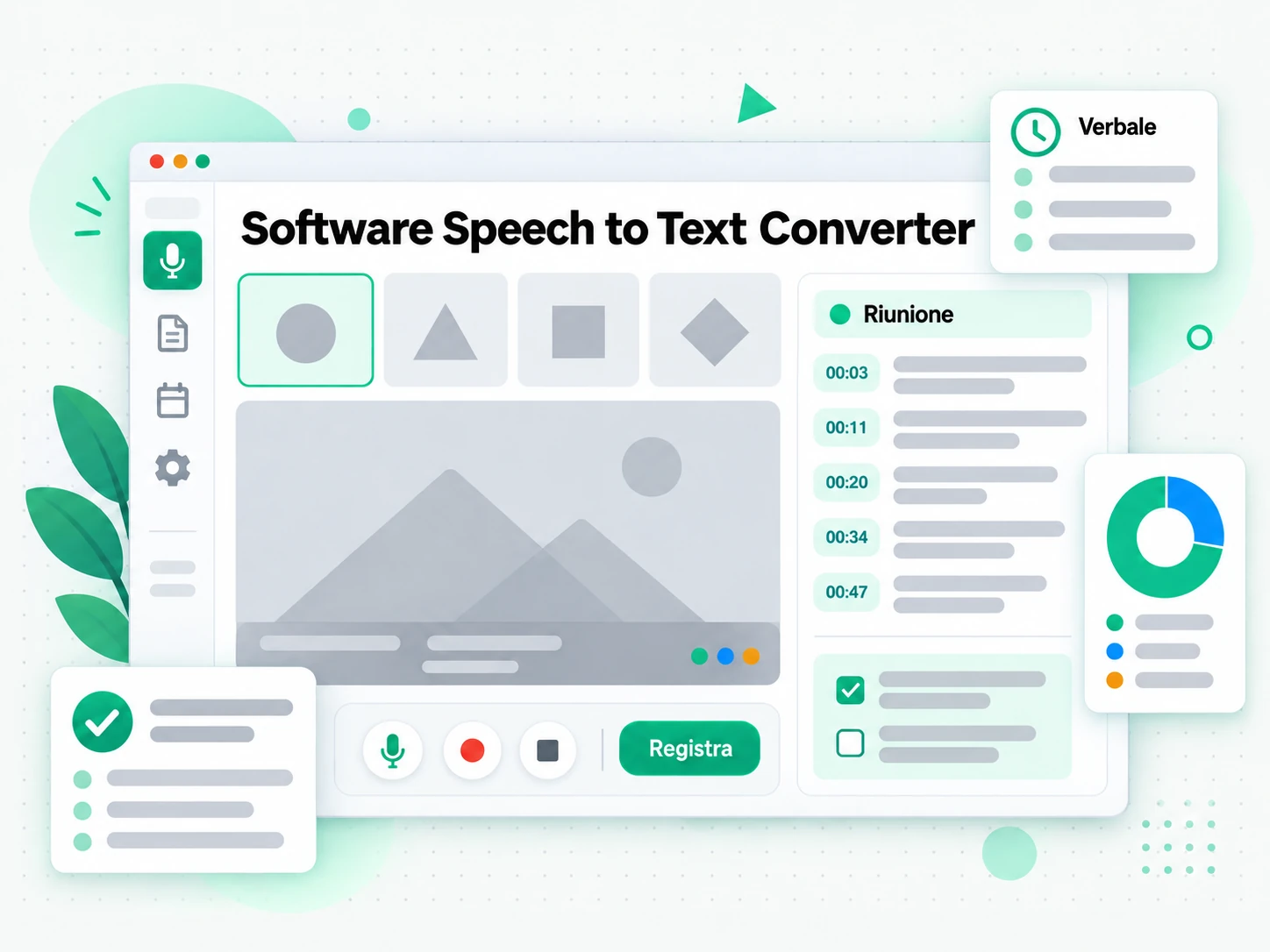 Software Speech to Text Converter: software che trasforma un audio registrato in testo