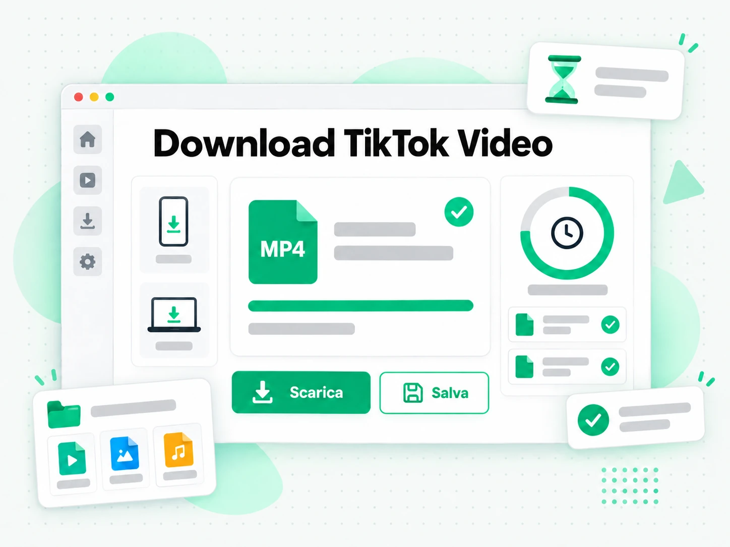 Download TikTok Video: file pronto scaricato dopo aver scelto la qualita