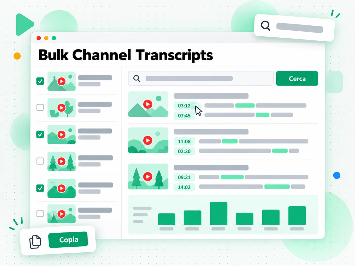 Bulk Channel Transcripts: trascrizioni di piu video generate in blocco da un canale