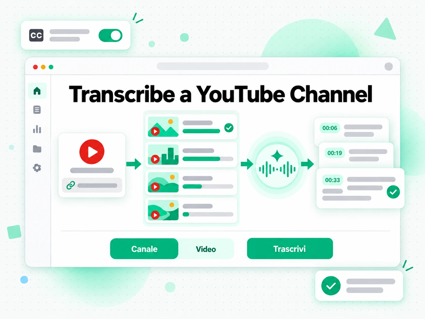 Transcribe a YouTube Channel: link di un canale youtube trasformato in trascrizioni multiple