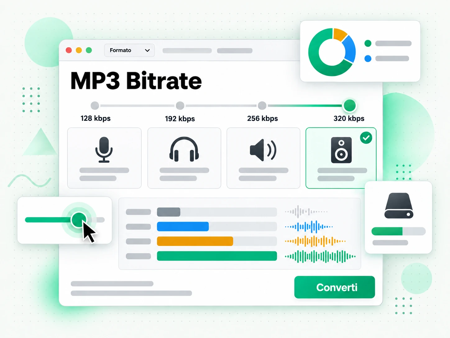 MP3 Bitrate: bitrate mp3 scelto prima del download