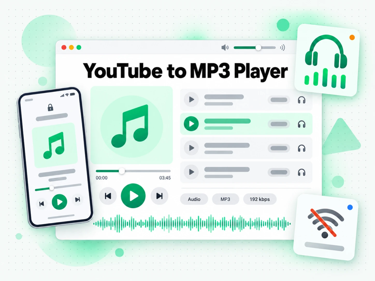 YouTube to MP3 Player: file mp3 scaricato da youtube pronto per l'ascolto offline