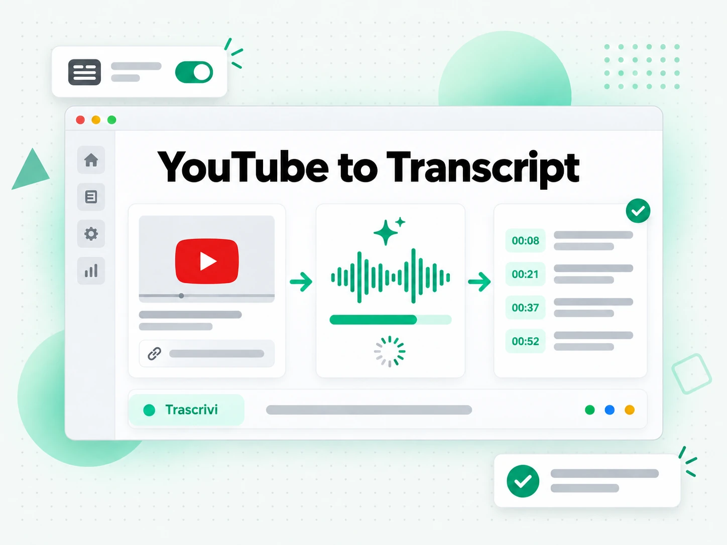 YouTube to Transcript: link youtube trasformato in una trascrizione completa