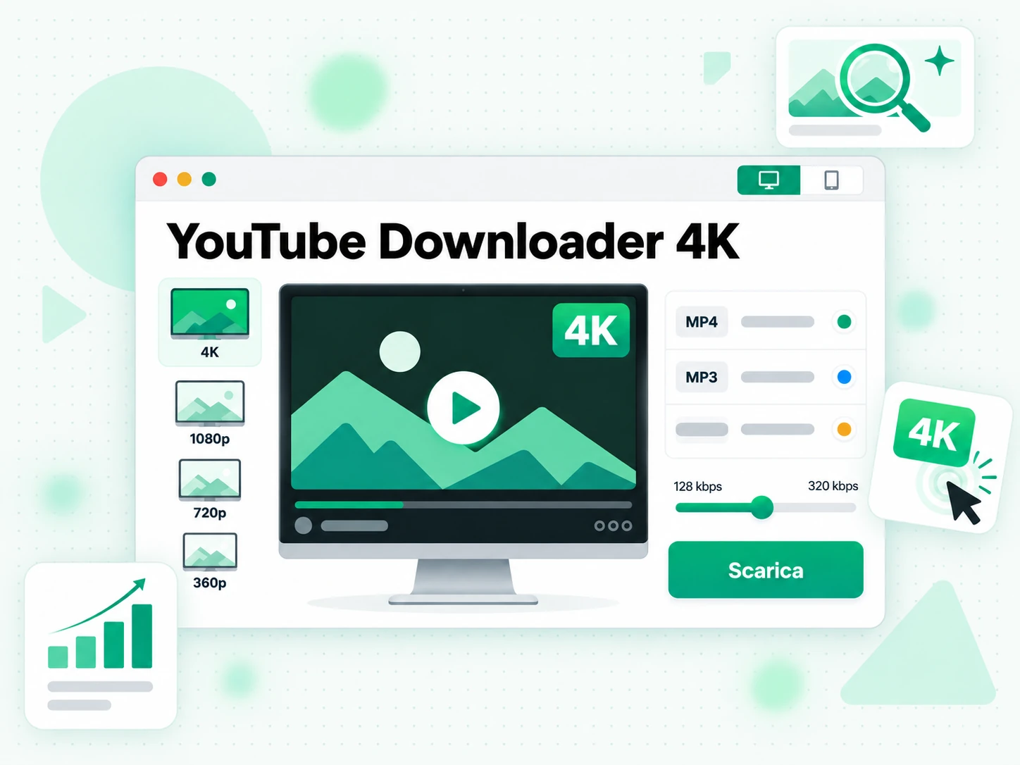 YouTube Downloader 4K: video youtube scaricato alla risoluzione 4k