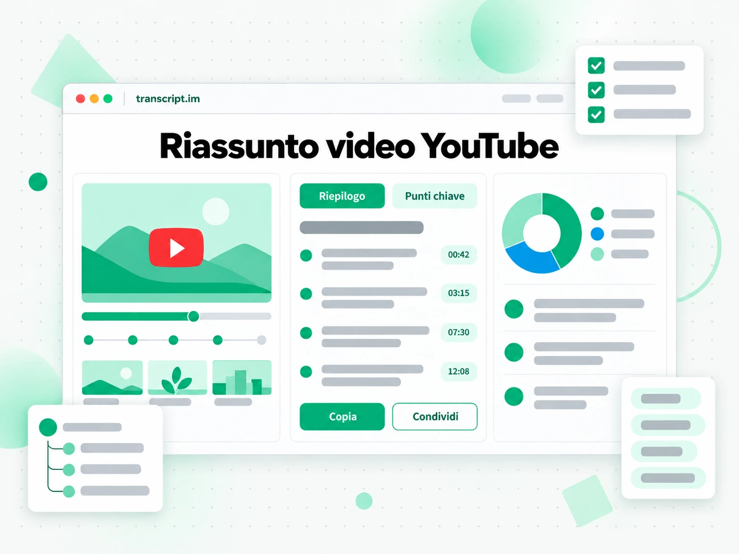 Riassunto video YouTube: trascrizione completa di un video youtube distillata nei punti chiave