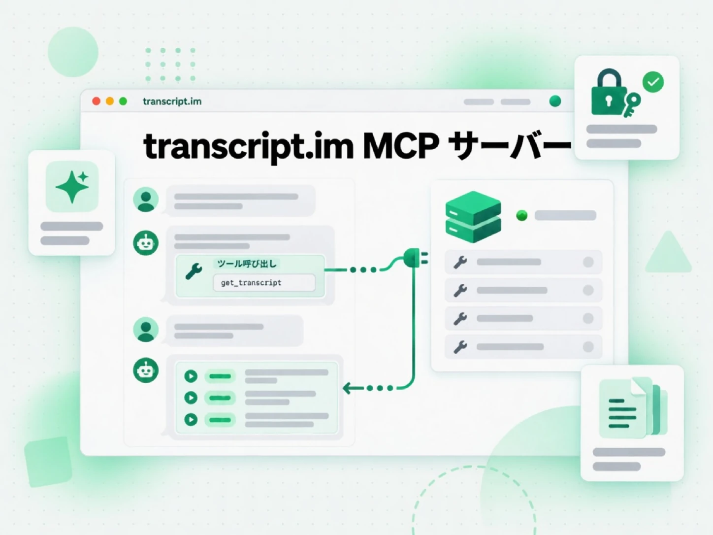 transcript.im MCP サーバー：AI クライアントがリモートサーバーの文字起こしツールを呼び出す