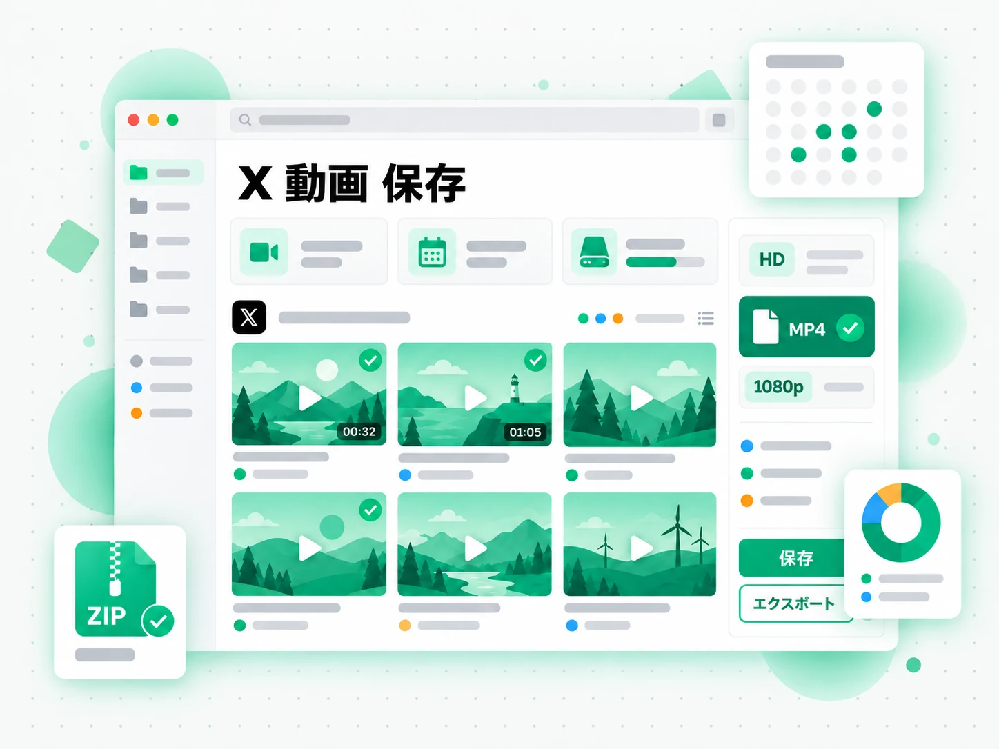 X 動画の保存：自分の X の投稿から動画をバックアップするクリエイターの場面