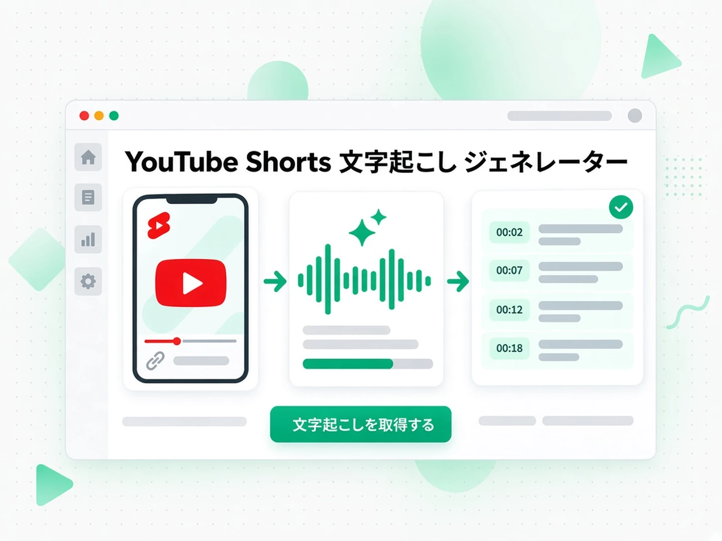 YouTube Shorts 文字起こし ジェネレーター:Shorts のリンクを文字起こしに変える
