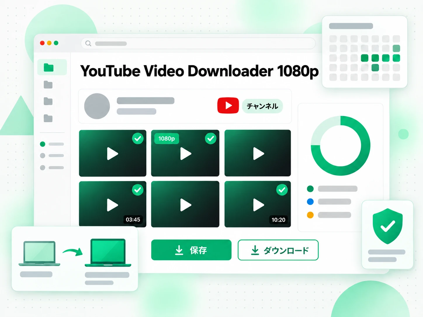 YouTube Video Downloader 1080p:自分のチャンネルの動画をバックアップするクリエイターの場面