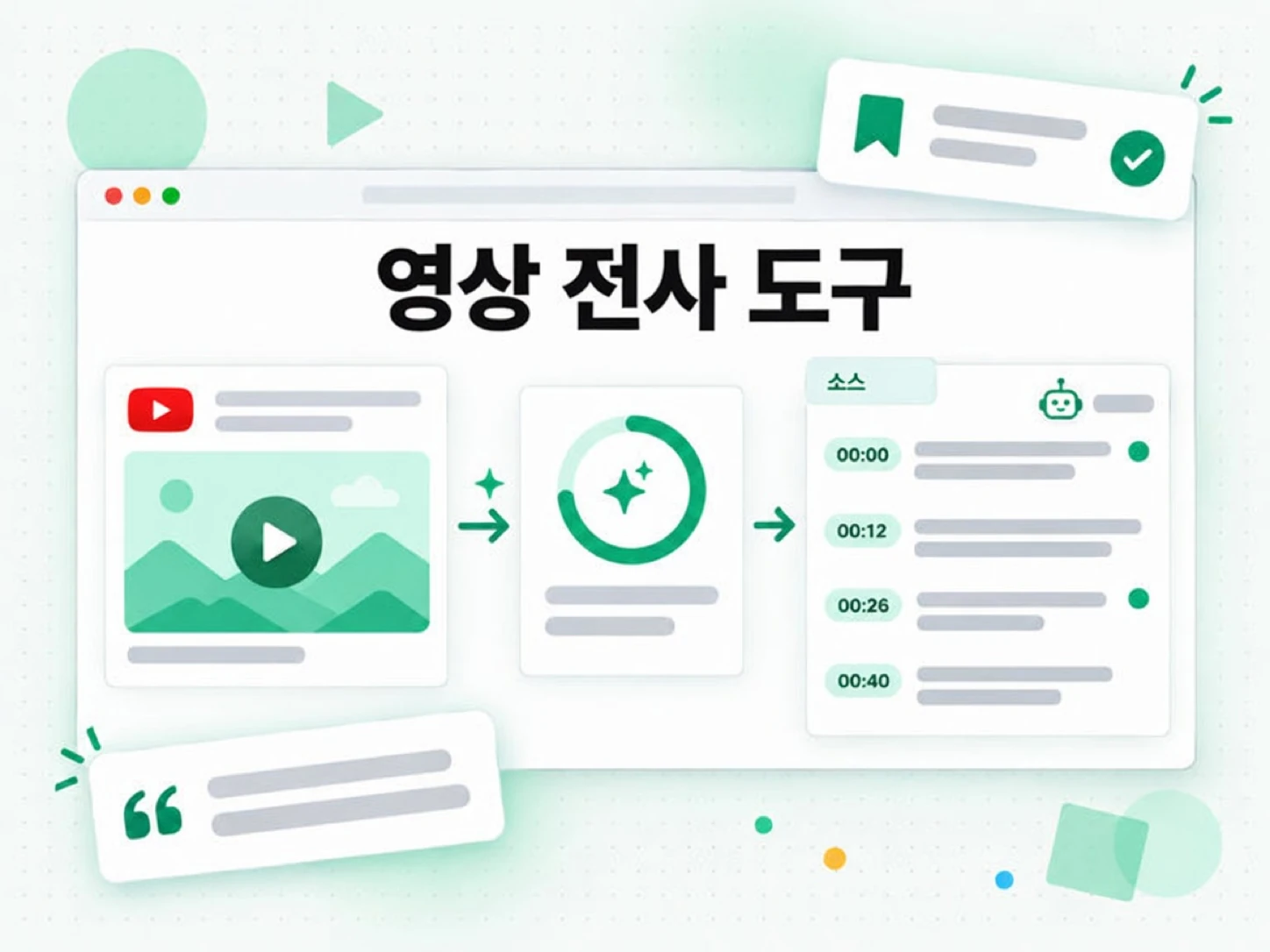영상 전사 도구: 영상 링크를 에이전트용 타임스탬프 소스로 변환