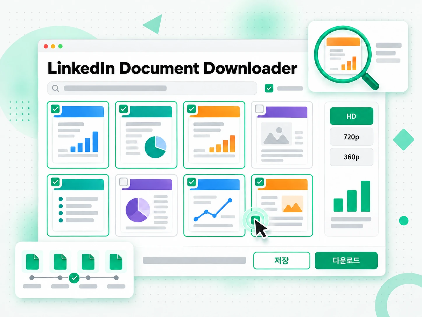 LinkedIn Document Downloader: 처리 과정을 보여주는 화면