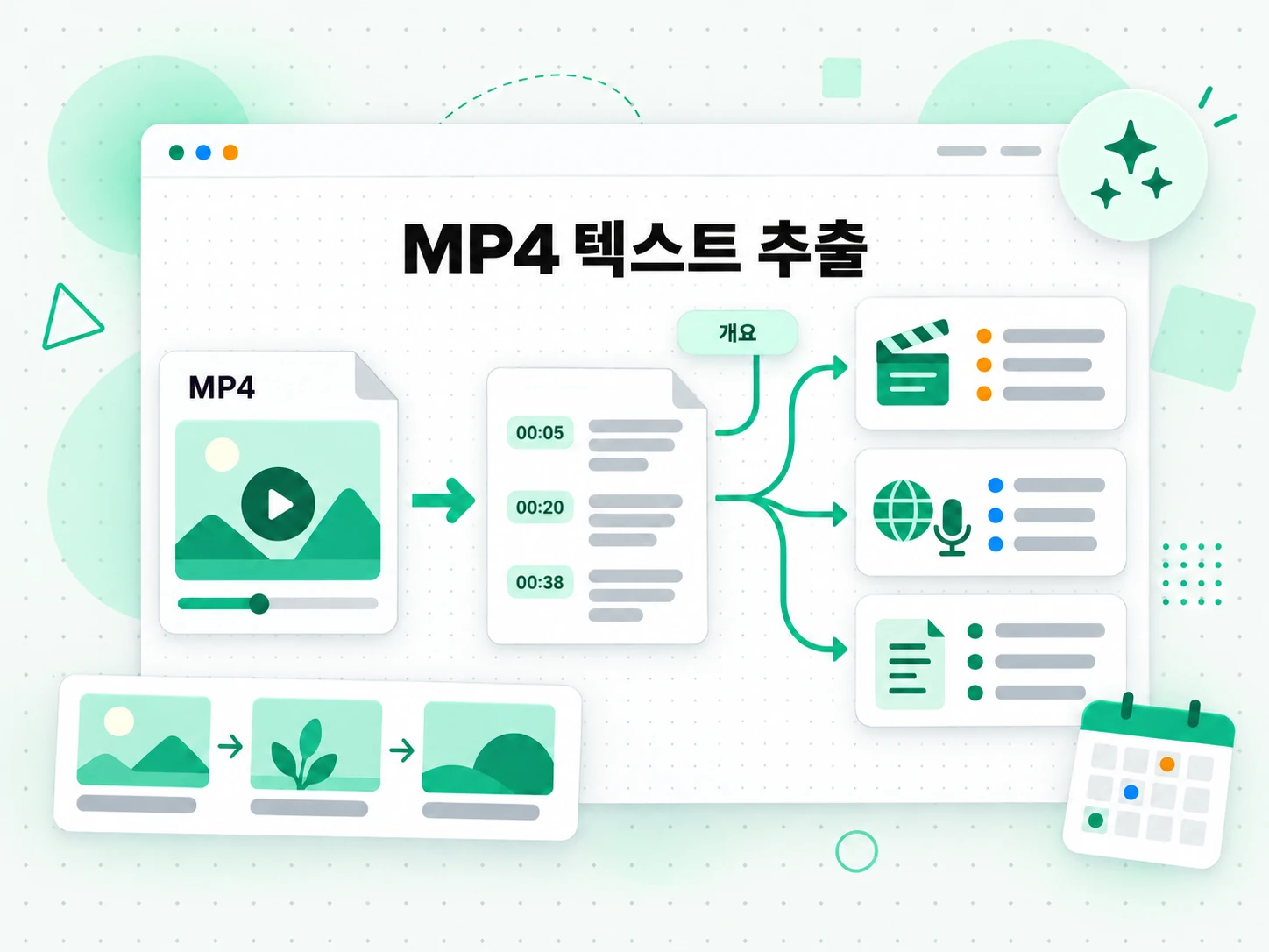 MP4 텍스트 추출 활용 사례를 보여주는 화면