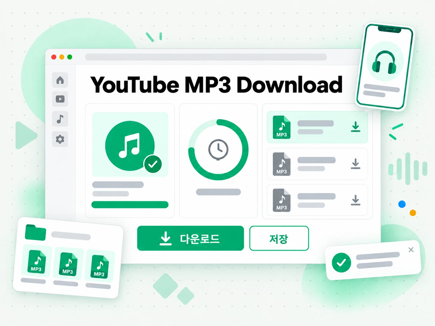 YouTube MP3 Download: 결과를 내보내는 화면