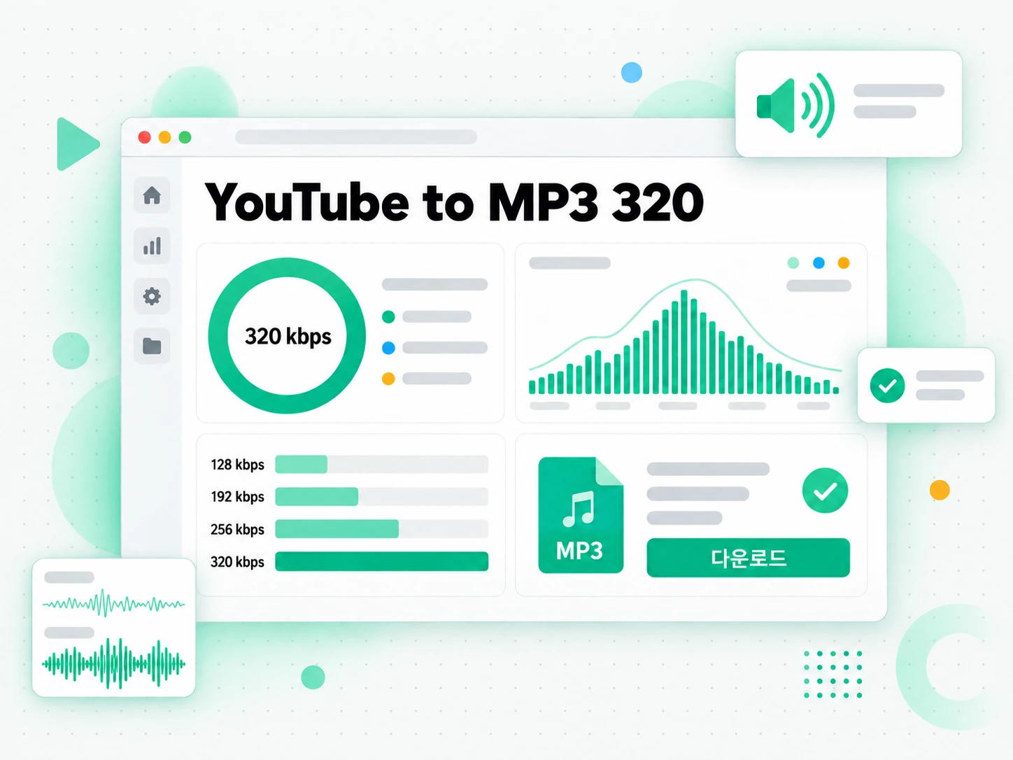 YouTube to MP3 320 활용 사례를 보여주는 화면