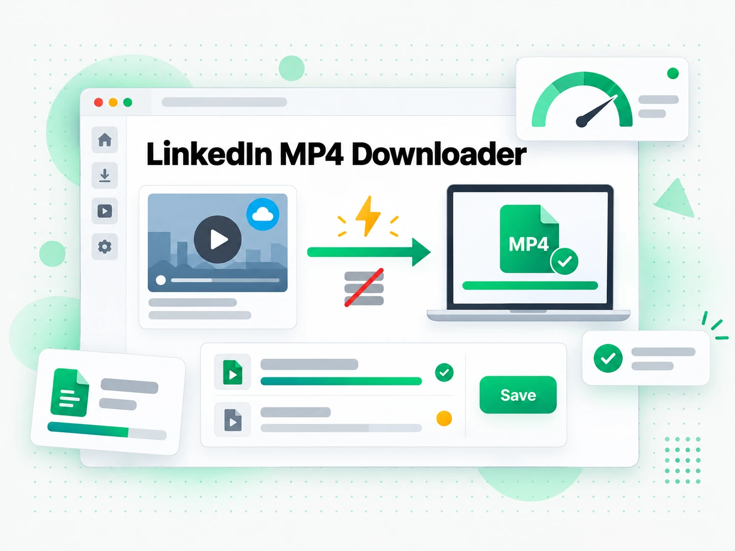 LinkedIn MP4 Downloader: download button for the selected LinkedIn MP4 video file