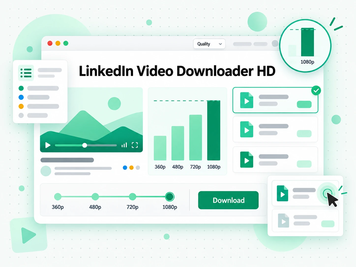 LinkedIn Video Downloader HD: LinkedIn video downloader listing 720p and 640p MP4 choices