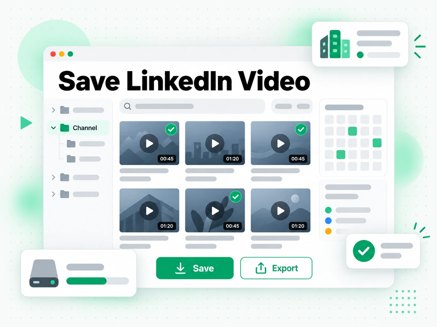 Save LinkedIn Video: marketing team archiving its own LinkedIn company video post