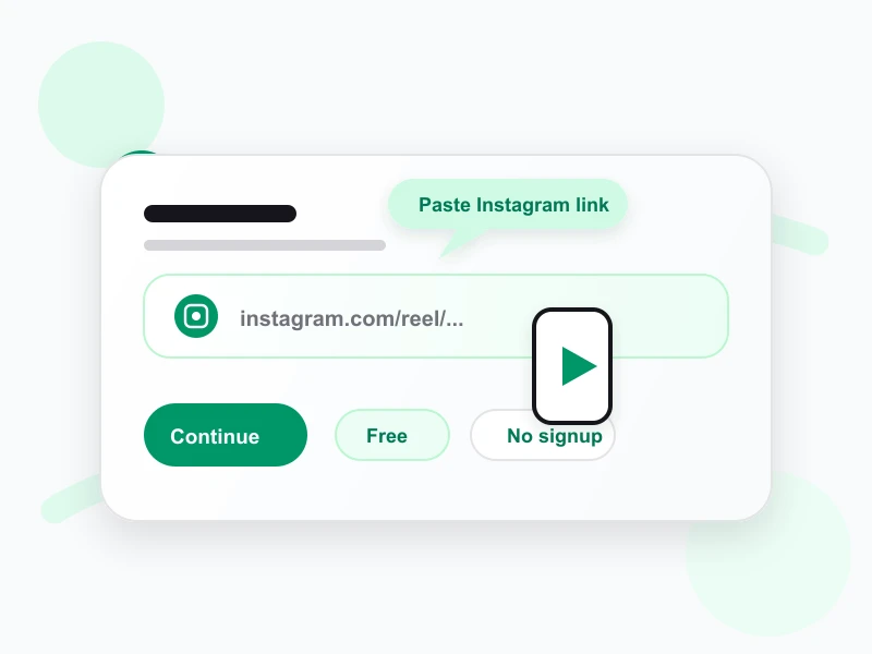 Pasting an Instagram Reel link into the downloader