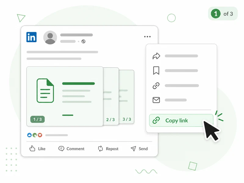 LinkedIn document post URL entered into the carousel downloader