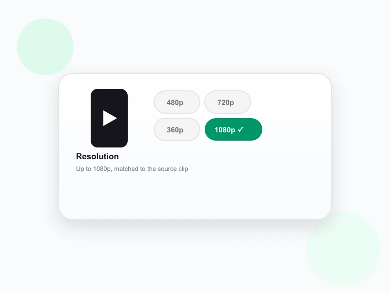 A row of MP4 resolution chips up to 1080p