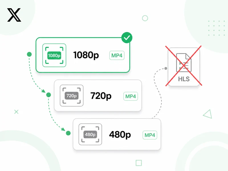 Twitter video downloader listing 720p and 480p MP4 files