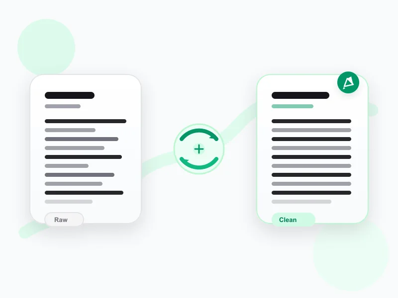 Rewriting and cleaning a raw transcript with AI