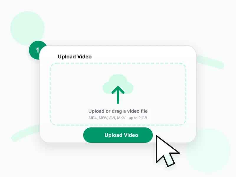 Step 1 — paste a link or upload a file for transcript cleaning