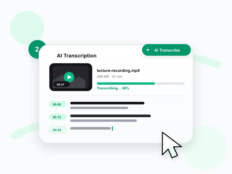 Step 2 — AI cleans the raw transcript automatically