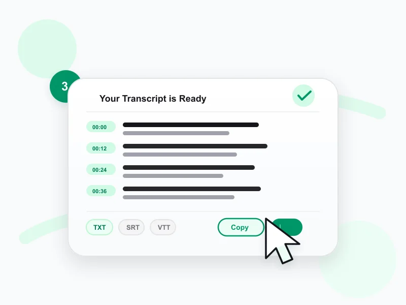 Step 3 — copy or download the cleaned transcript