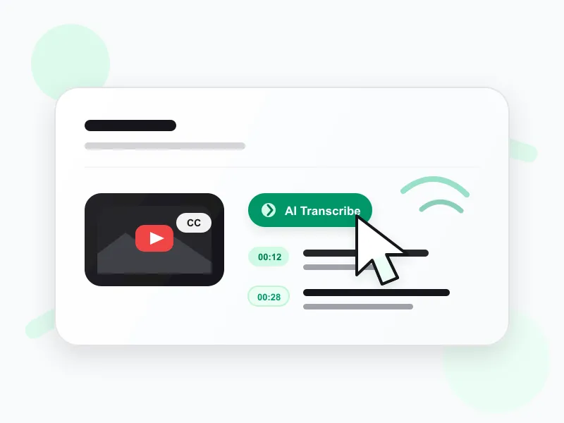 Step 2 — AI transcribing into timestamped text