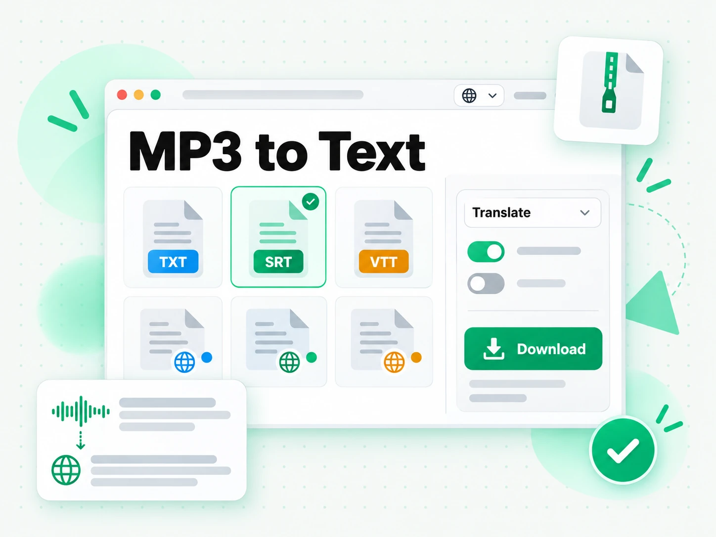 MP3 to Text: rewriting an MP3 transcript into a new article or script