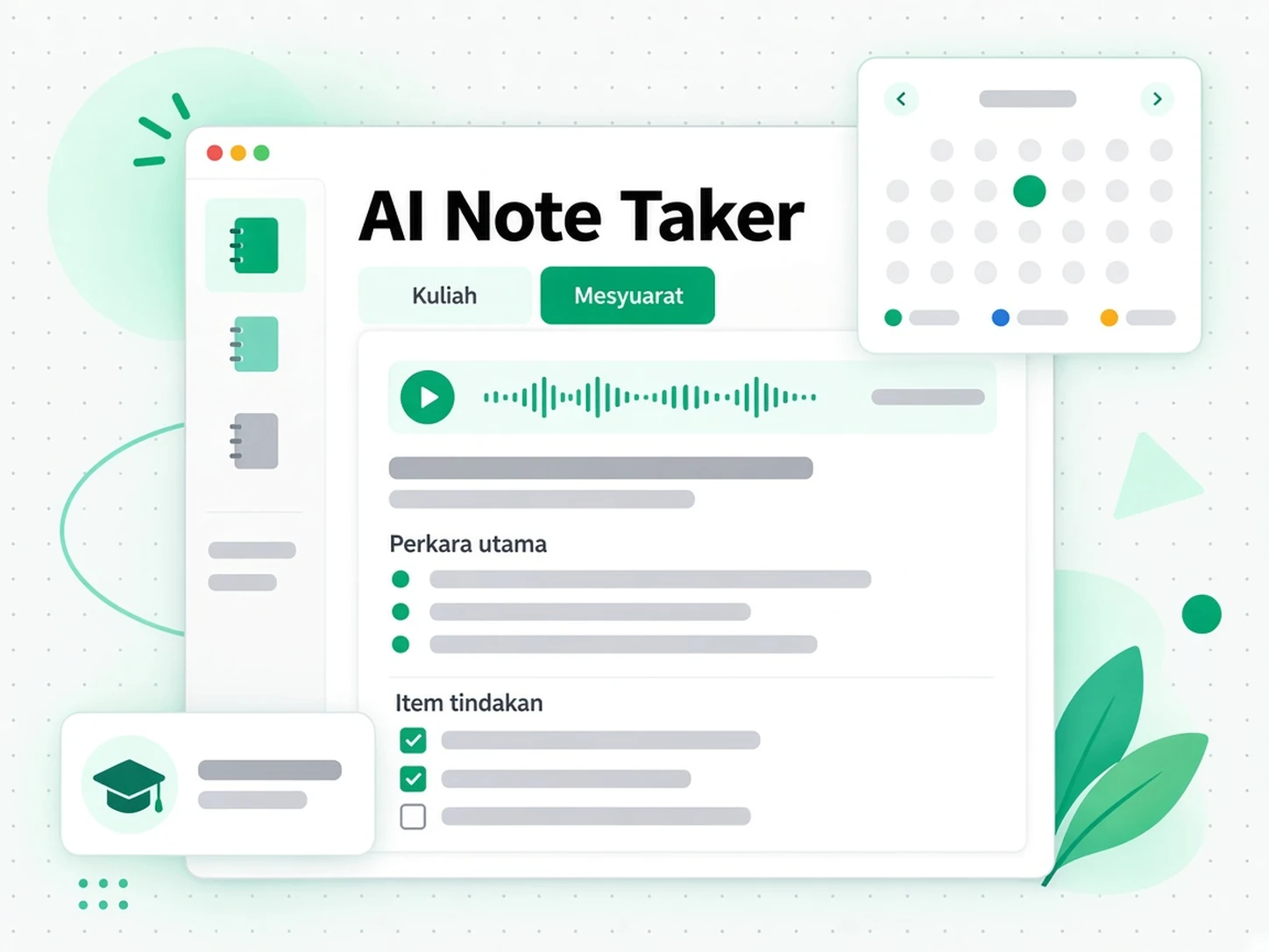 Pencatat Nota AI: menukar transkrip kepada nota ulang kaji dan mesyuarat