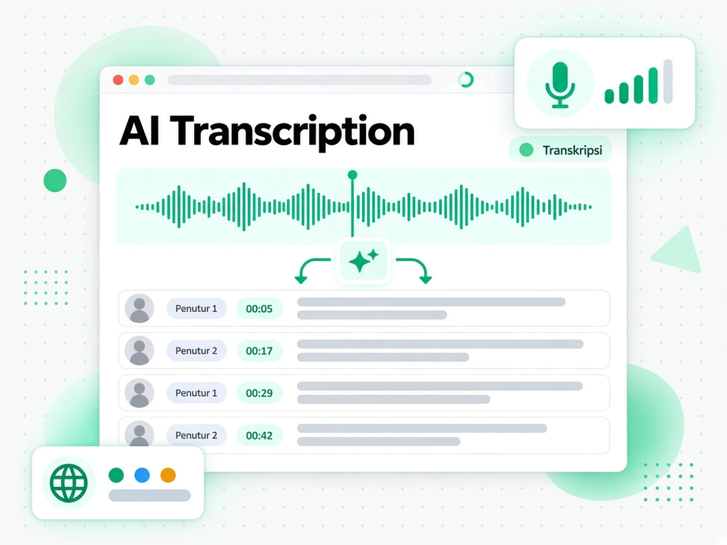 Transkripsi AI: AI menukar pertuturan kepada transkrip bertimestamp