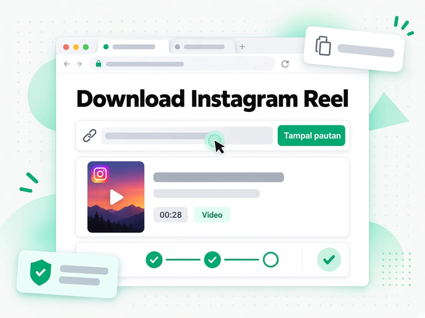 Muat Turun Instagram Reel: menampal pautan Reel ke pemuat turun