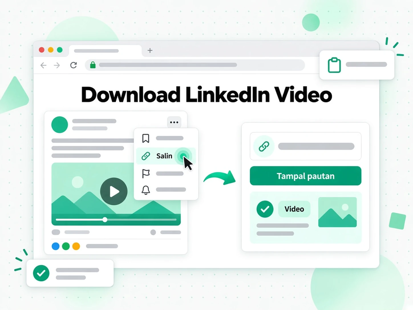 Muat Turun Video LinkedIn: URL catatan LinkedIn awam dimasukkan