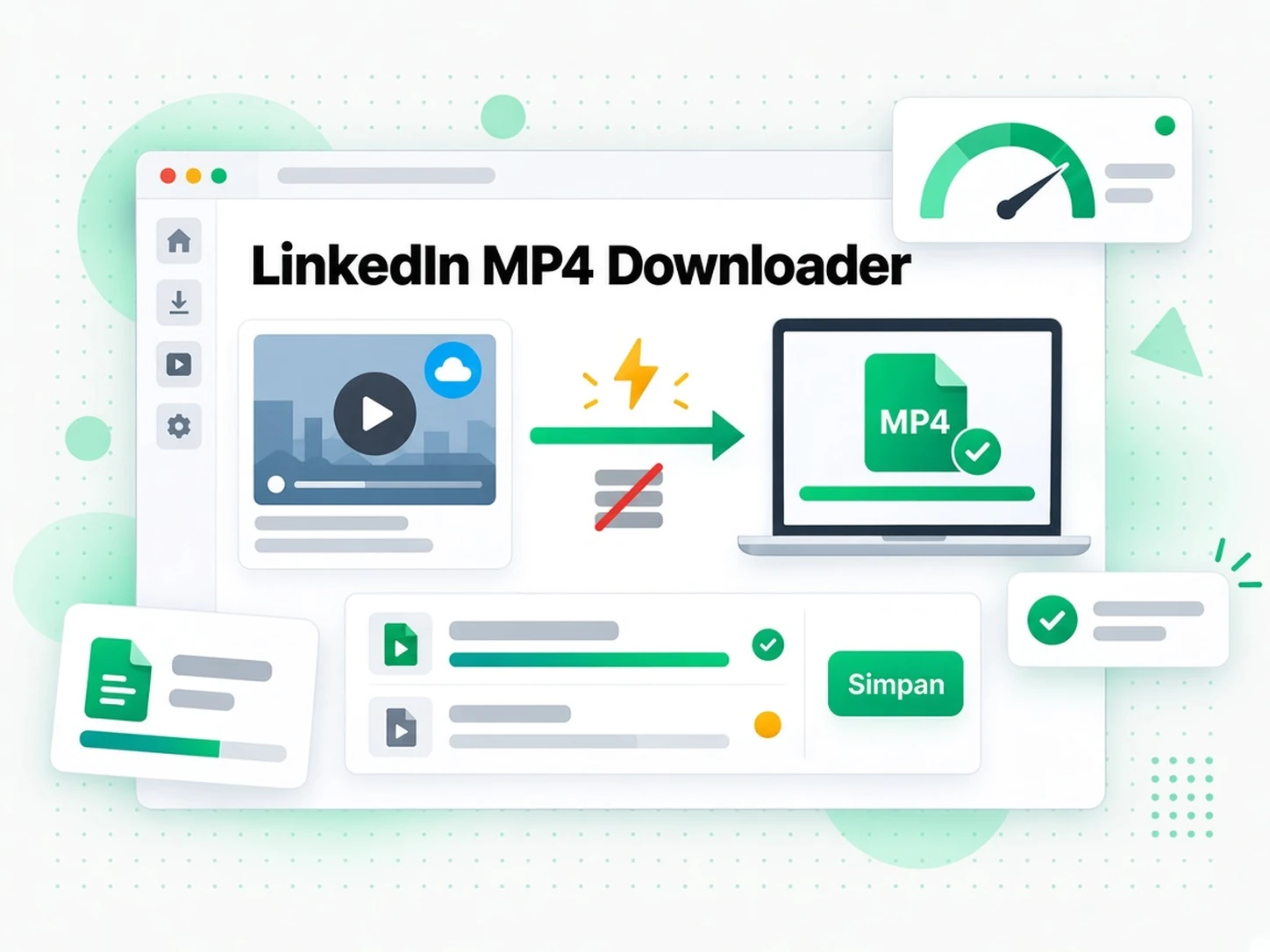 Pemuat Turun MP4 LinkedIn: butang muat turun untuk fail video MP4 yang dipilih