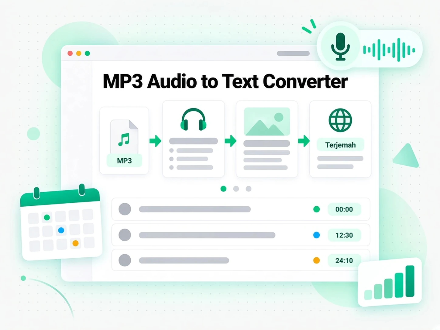 Penukar Audio MP3 ke Teks: menghasilkan nota rancangan dan artikel daripada transkrip MP3
