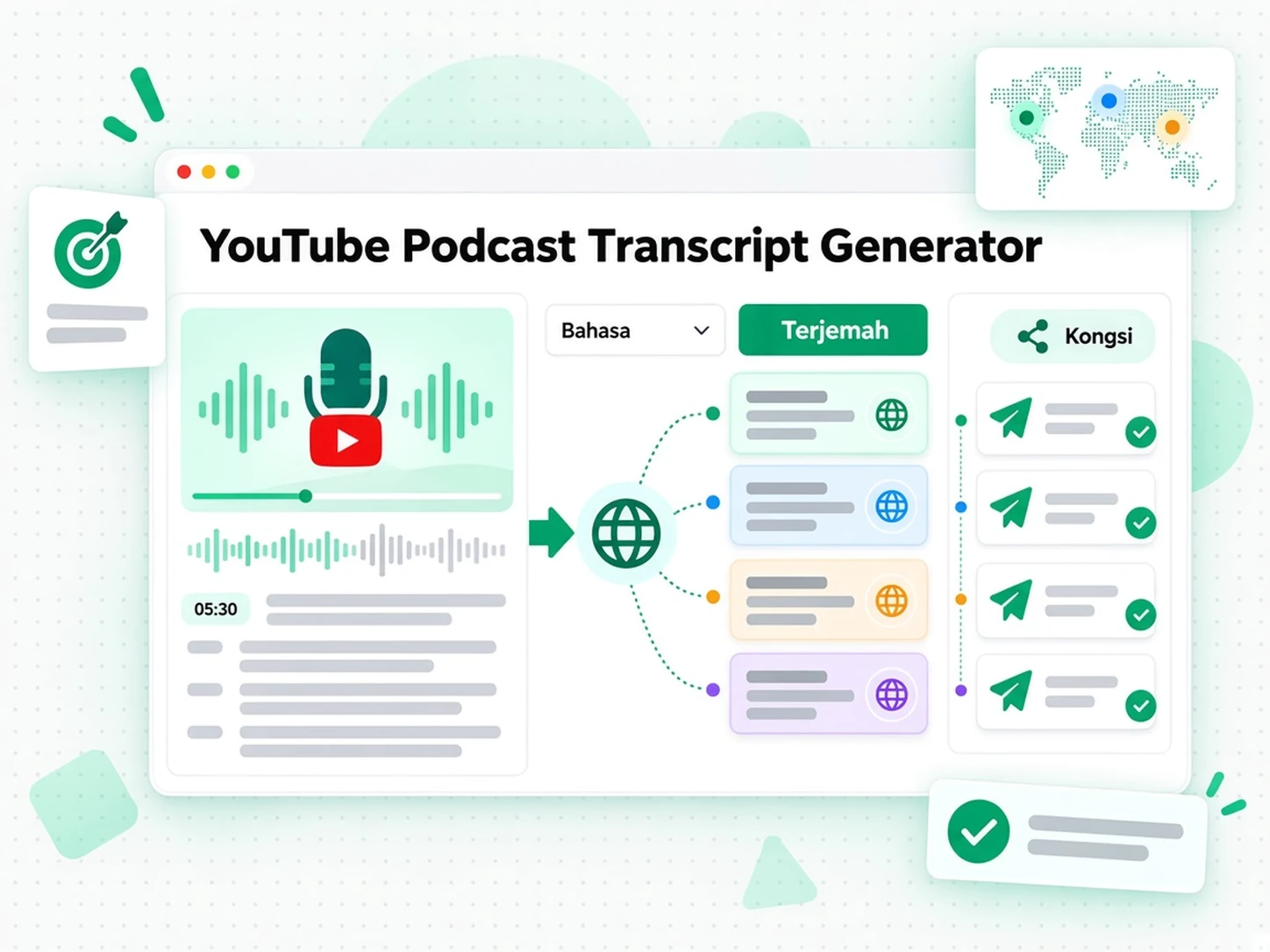 Penjana Transkrip Podcast YouTube: skrip pendekatan setempat daripada transkrip podcast