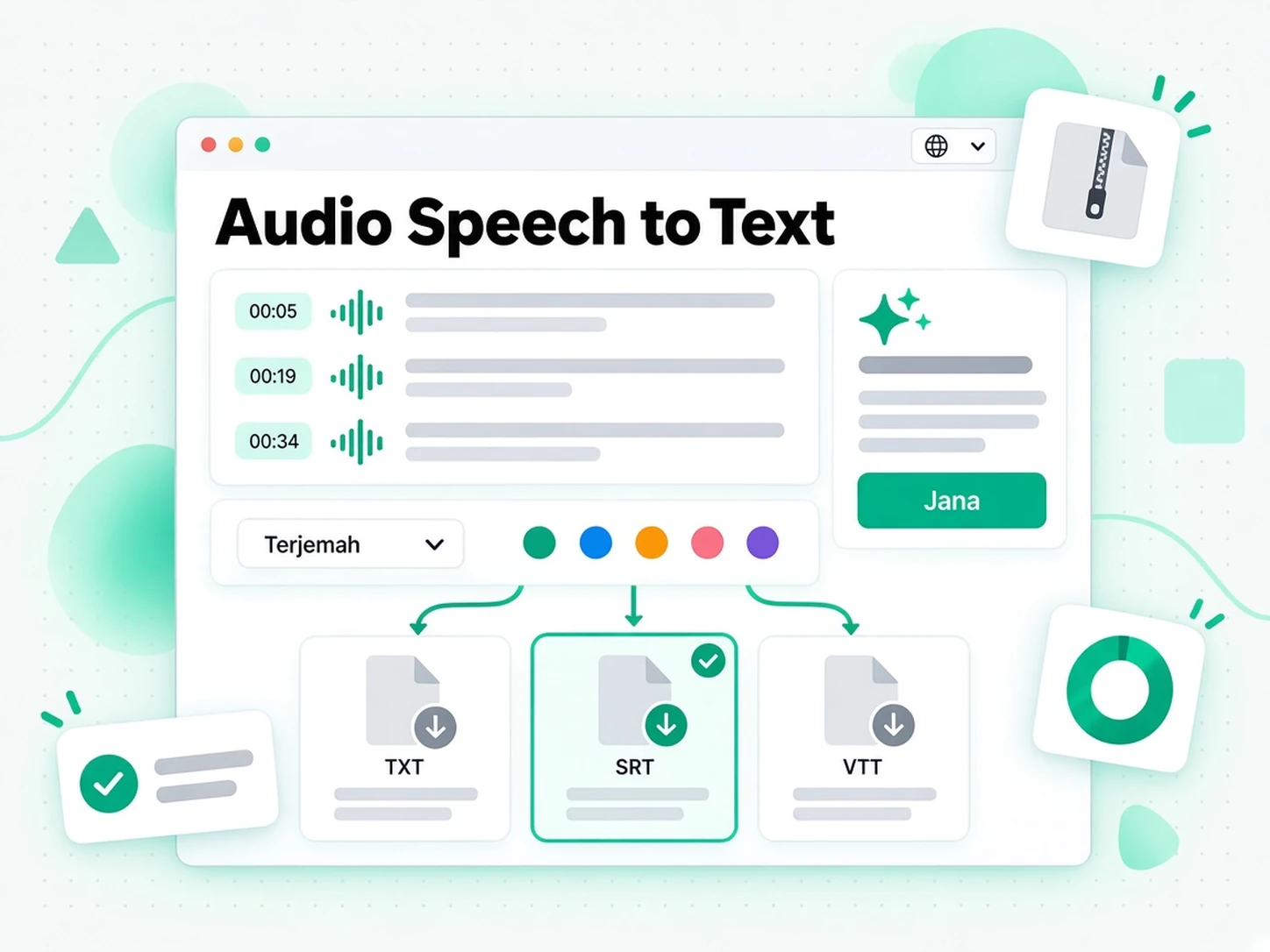 Pertuturan Audio ke Teks: menulis semula transkrip pertuturan menjadi artikel atau skrip baharu