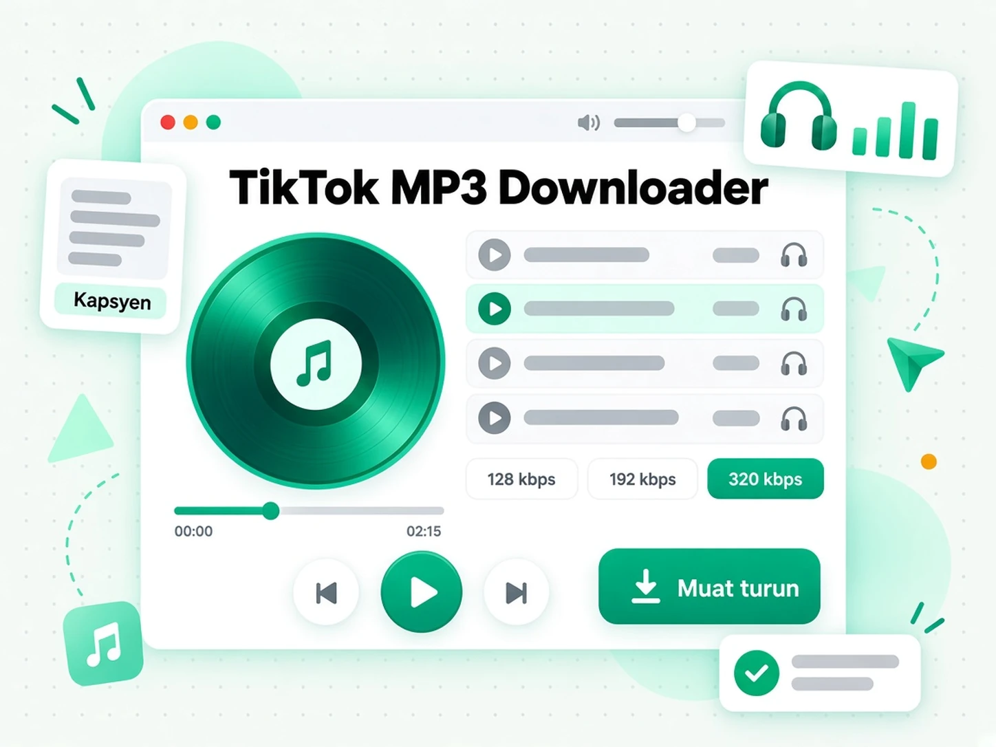 Pemuat Turun MP3 TikTok: video TikTok digunakan untuk kapsyen dan aset kebolehcapaian